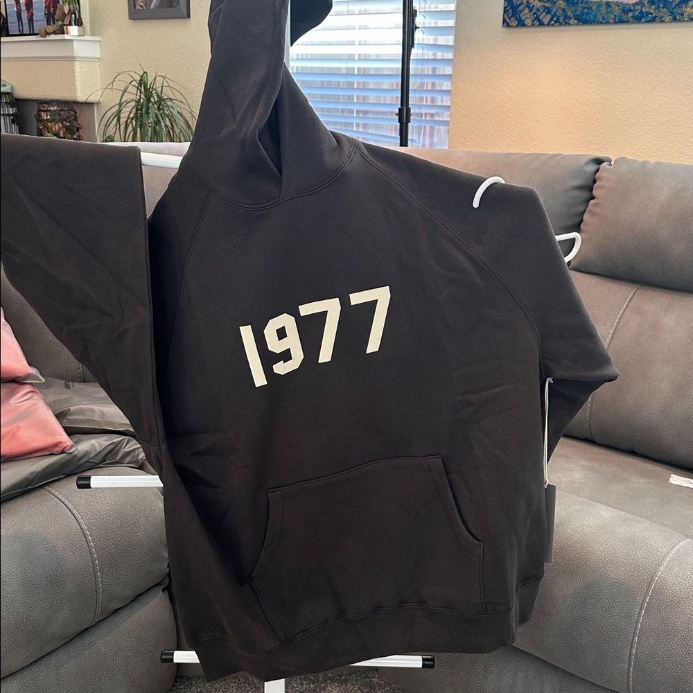 Essentials 1977 hoodie. Iron Large